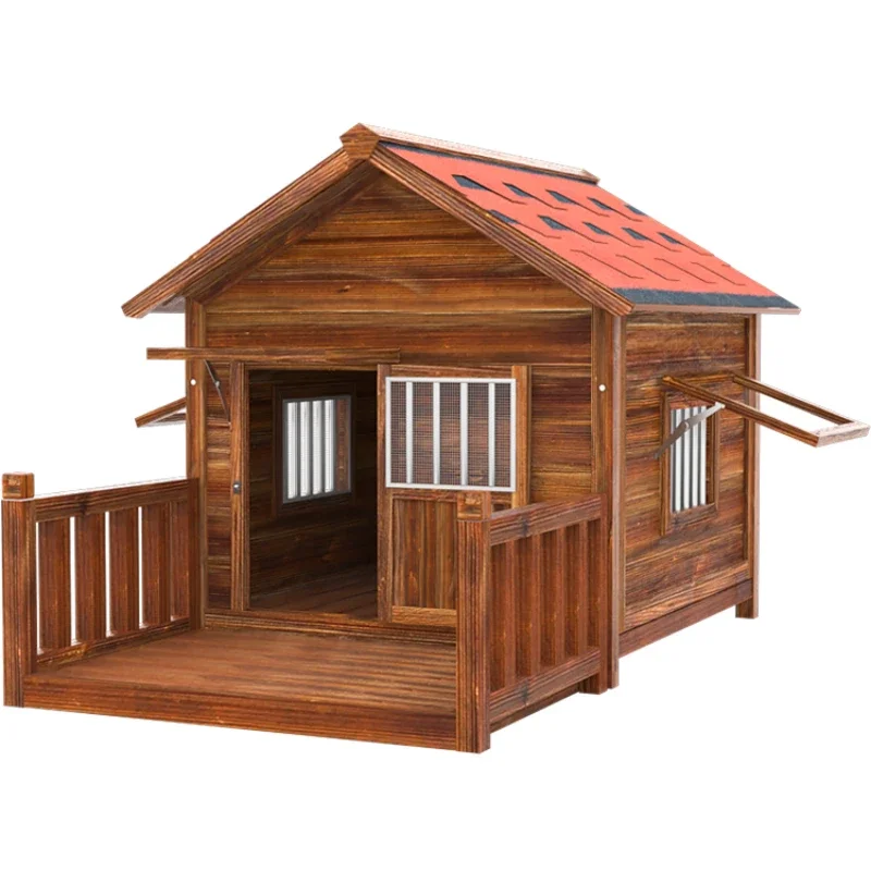 Wood Products Camping Dog Crate Accessories Supplies Prefab Large Outdoor Live Niche Pour Chien Pet