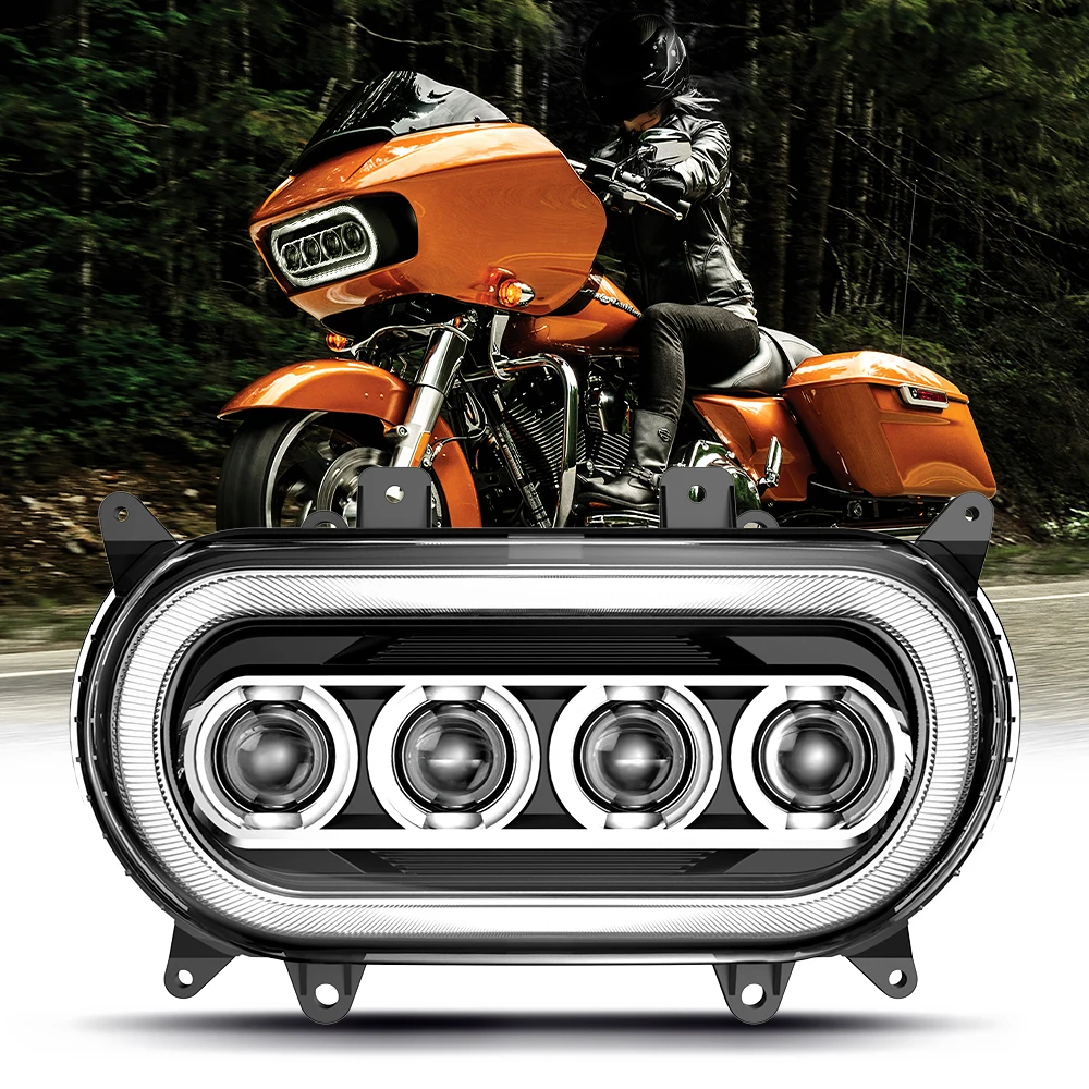 

For Harley Road Glide ST FLTRXST 2022 Motorcycle Led Headlight Super Bright 120W High Low Beam With Halo DRL Motorcycle Headlamp