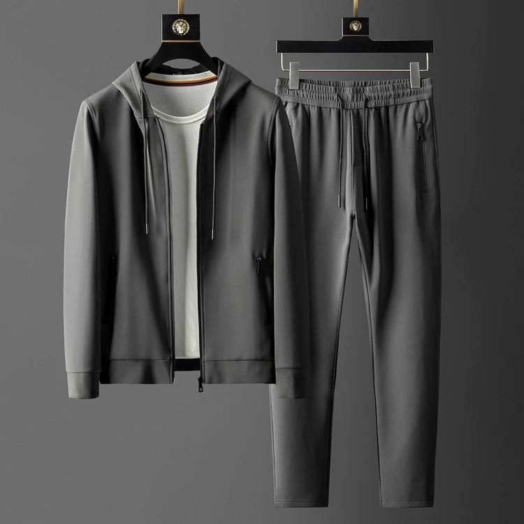 

2022 Autumn Winter Male Sets (sweatshirts+pants) Luxury Hooded Zipper Sport Casual Mens Sets Fashion Slim Fit Man Sets 4XL