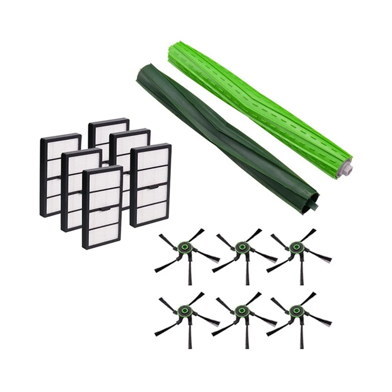 

1 Set Extractor Roller 6 Side Brushes 6 Hepa Filters Compatible With Irobot Roomba S Series S9 (9150) Plus S9+ (9550)
