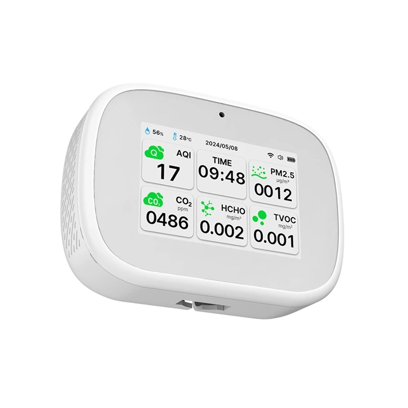 Tuya Wi-Fi 10в1 Детектор качества воздуха PM2.5 PM1.0 PM10 CO2 TVOC HCHO Тестер TFT-дисплей Измеритель
