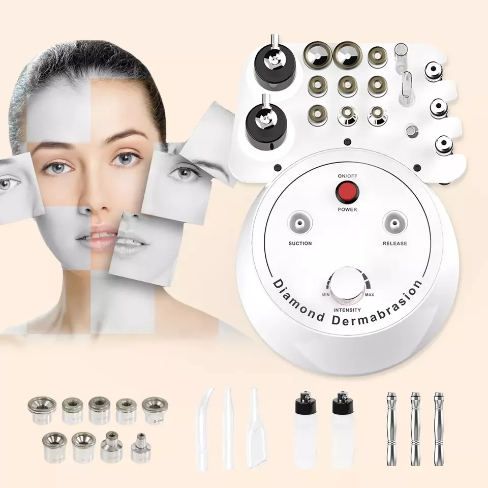 Huamei 3 in 1 Crystal Microdermabrasion Removal Blackheads, Dead Skin, Exfoliating Portable Beauty Device