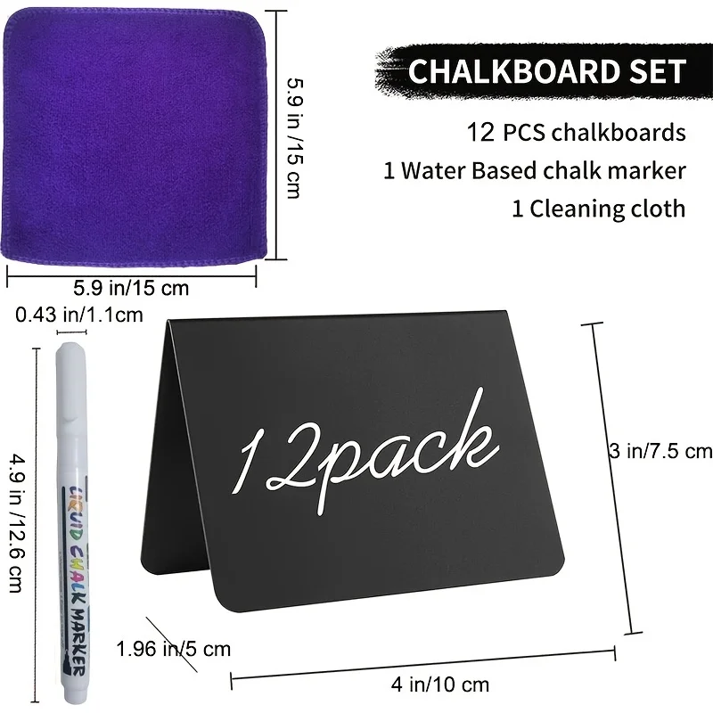 V 12/20 упаковка 4x3 дюйма ПВХ мини-знаки для меловой доски