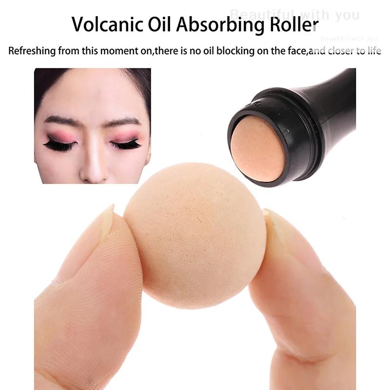 1Pcs Facial Oil Absorbing Roller Volcanic Stone Ball Removing Rolling