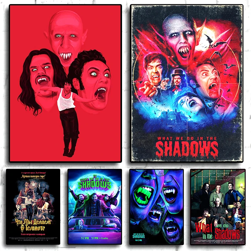 

Постер «Что мы делаем в тени», эстетичный кинопостер для настенного ТВ-шоу, украшение на холсте, настенное искусство, декор комнаты в скандинавском стиле