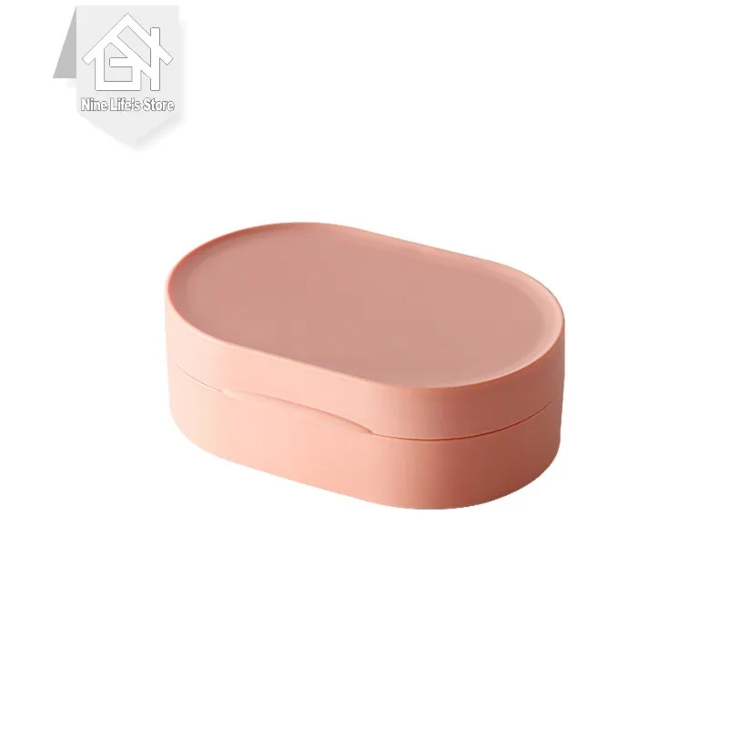 

Portable Travel Storage Box Soap Dish Round Soap Holder Tray with Lid Waterproof Seal Bathroom Soap Box Soap Dish Holder