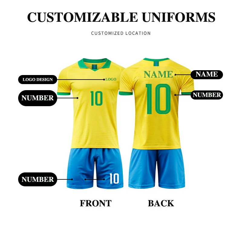 

Football Kits For Men Customizable Name Logo Printed Short Sleeves Jerseys Shorts Sportwear Quick Dry Training Tracksuits Unisex