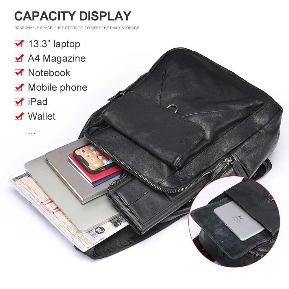 Мужской рюкзак MVA из воловьей кожи школьный мужской дорожные Брендовые