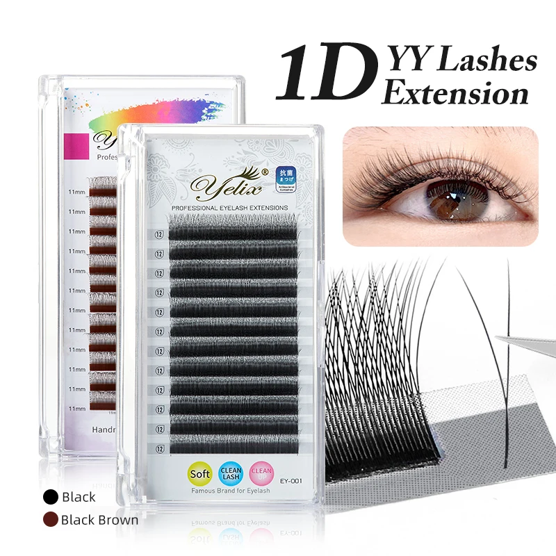 Yelix 2D ресницы Y-образная ручная работа премиум-класса мягкий свет натуральные