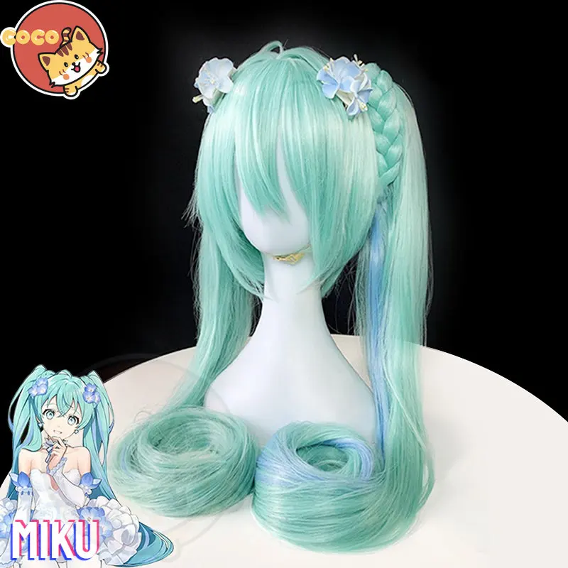 

CoCos VOCALOID Flower Fairy Nemophila Miku Cosplay Wig Miku Cos Flower Elf Nemophila Cosplay Green Hair