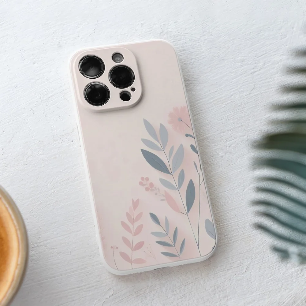 Чехол для мобильного телефона с простым растительным узором iPhone X XR XS Max 11 12 13 Pro Mini