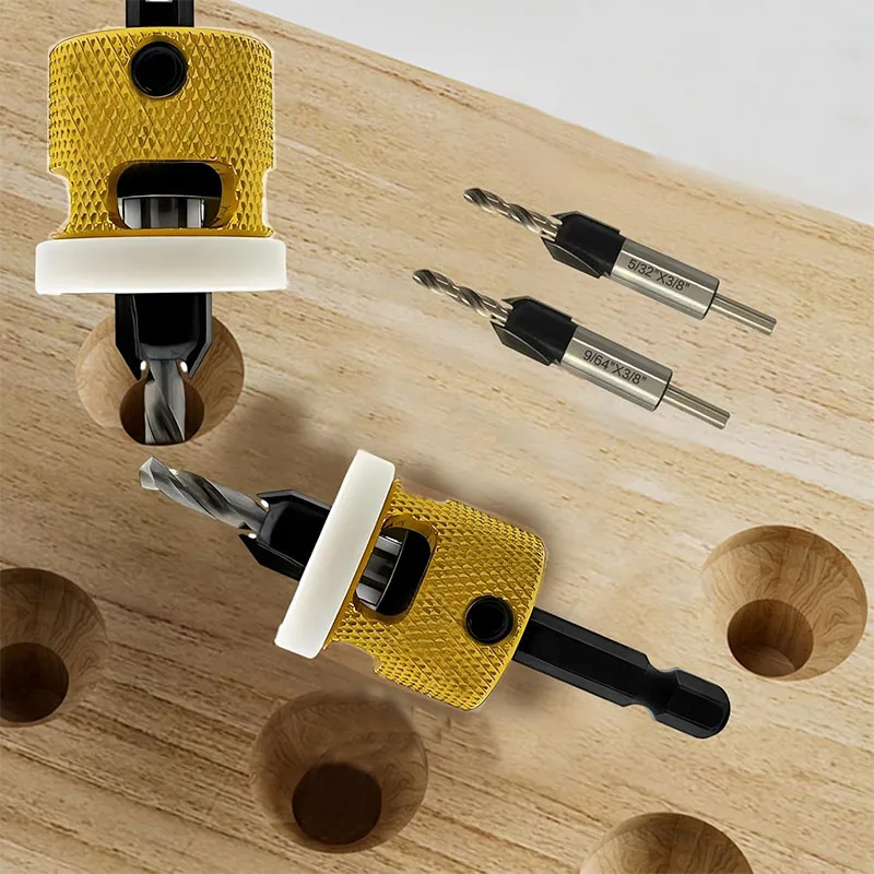 Набор сверл с зенкером из 3 предметов конические сверла #10 #12 #14 3/8 дюйма Dia X (1/8 9/64 5/32