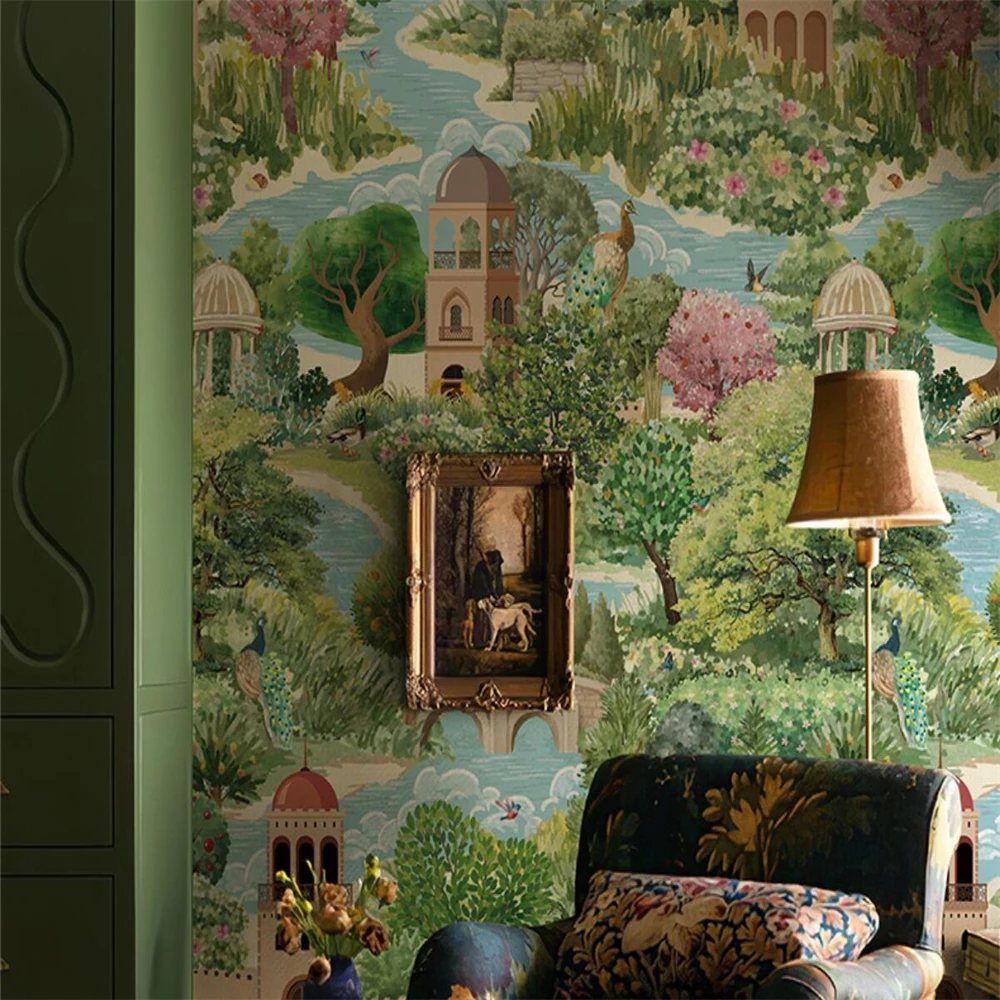 Фотообои на заказ с художественной росписью для гостиной фоновые фрески