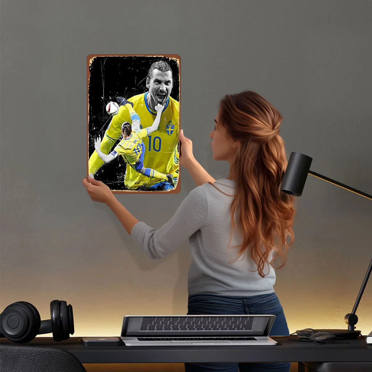 Металлический плакат с футболистом Златан Ибрагимовича вещи для дизайна комнаты