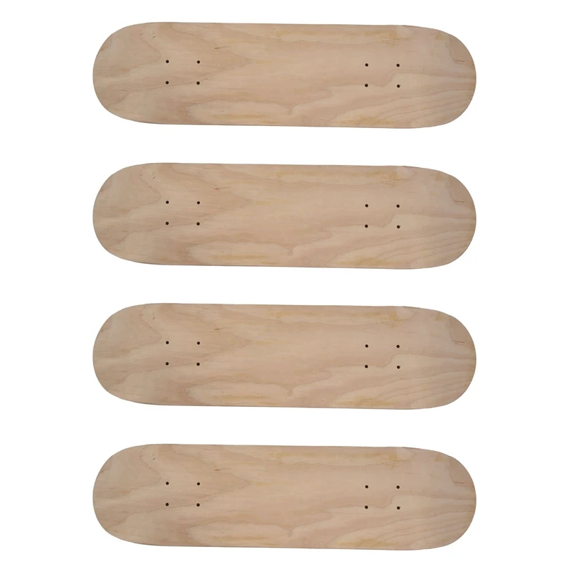 

4X 8Inch 8-Layer Maple Blank Double Concave Skateboards Natural Skate Deck Board Skateboards Deck Wood Maple