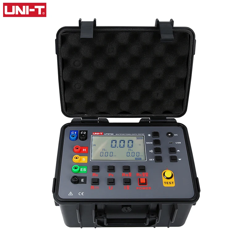 

UNI-T Double Clamp Earth Resistance Tester UT575A Digital Megometer 0-30 kΩ Esr Tester Grounding Meter Ommeter USB Data Storage
