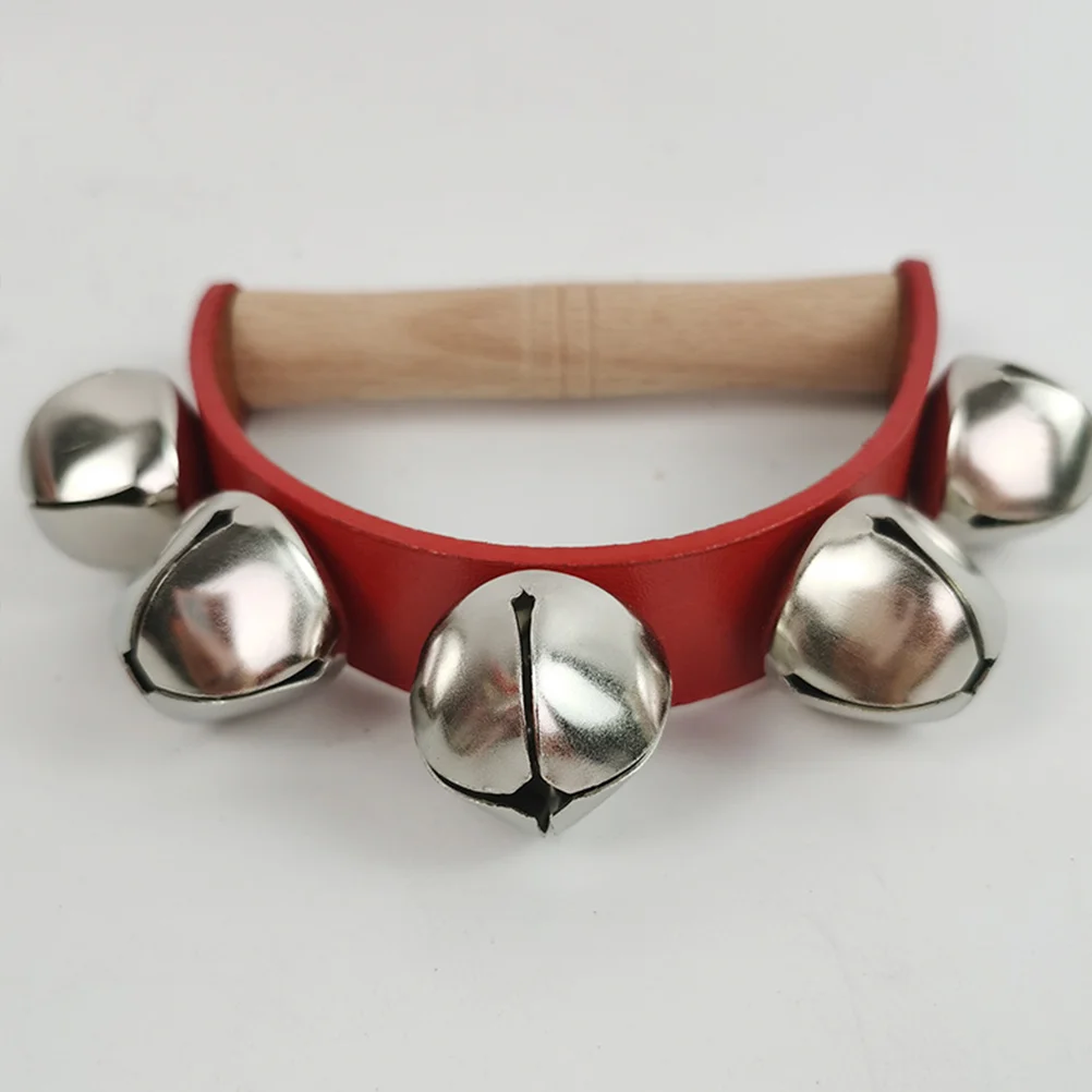 Ручной ударный инструмент с пятью колокольчиками деревянный колокольчик