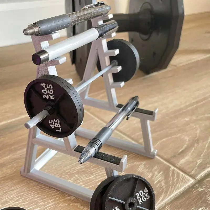 

Creative Squat Rack Pen Display Stand Holder Barbell Funny Design Pencil Desk Storage Organizer Home Office Ornament Decor Gifts