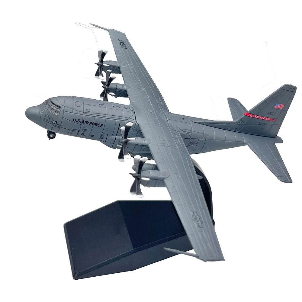 Фото Масштабная модель 1:200: Американский транспортный самолет Lockheed C-130 Hercules, литая металлическая военная модель C130, коллекционный сувенир/украшение №4