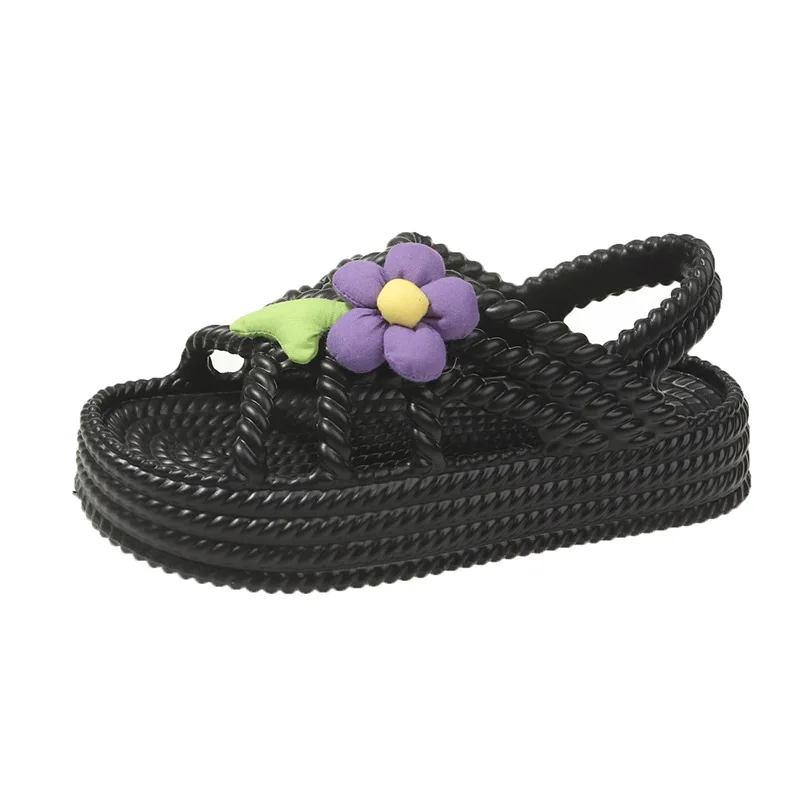Eva Flowers Platform Beach Sandals Women 2023 Slippers Summer Fashion Korean Version Sandalias Zapatos Mujer Flip Flops Flat