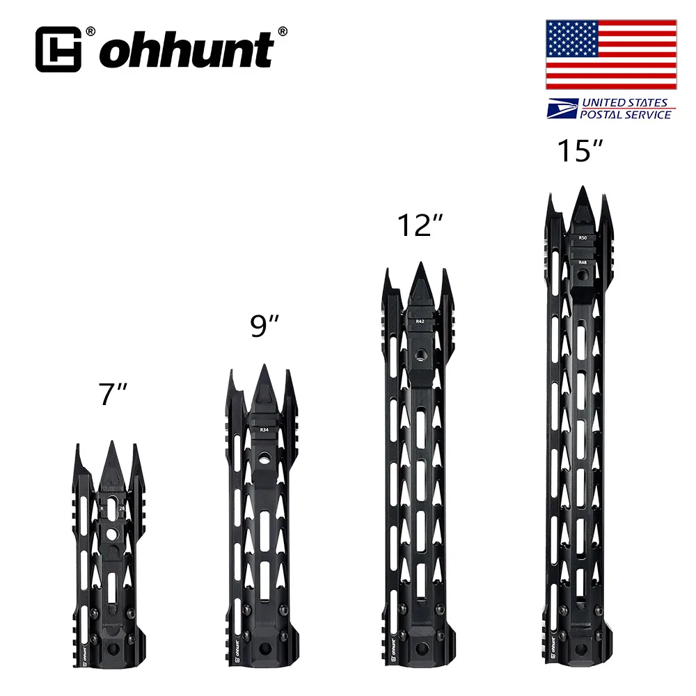 

SHIP FROM USA ohhunt Tactical 7 9 12 15 inch M-LOK Handguard Steel Barrel Nut Free Float Super Slim M4 M16 AR15 Handguards