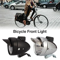 retro bright classical bicycle headlight vintage bike metal case chrome steel led light night riding safety front fog head lamp
