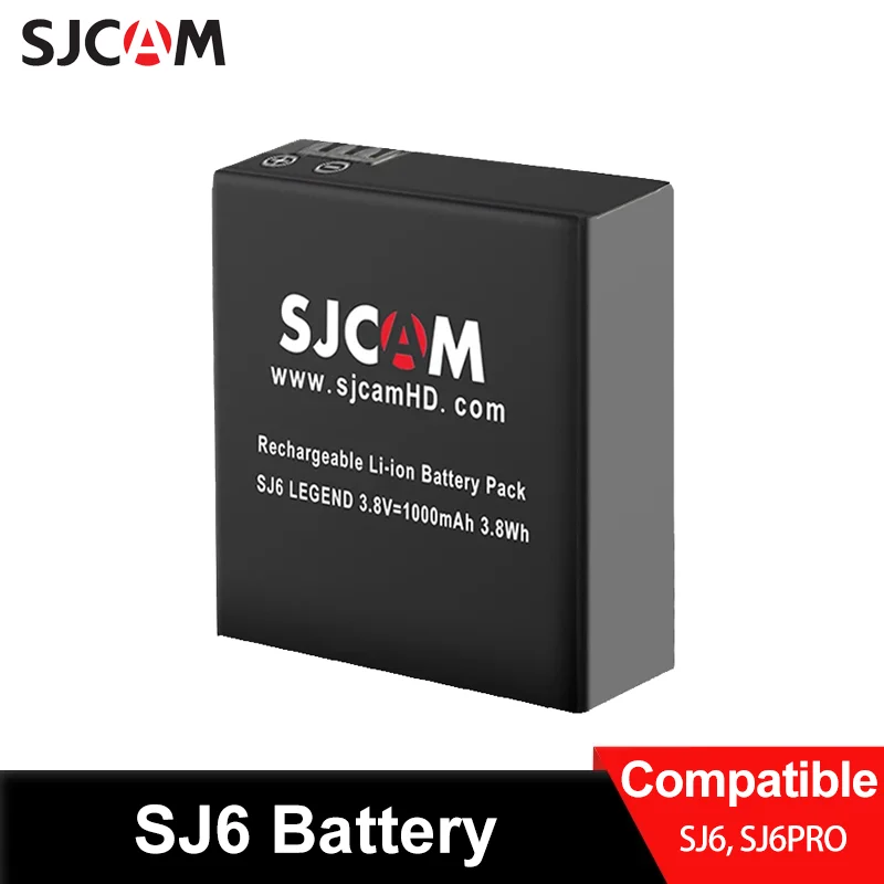 

SJCAM SJ6 Battery 3.8V 1000mAh Rechargeable Battery Dual Charger For SJCAM SJ6 Action Camera, Original SJCAM Brand Battery