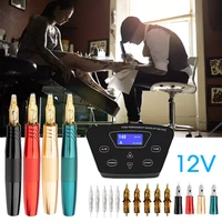 professional tattoo machine kits permanent makeup machine tattoo rotary pen sets with needles power supply tattoo body art tools
