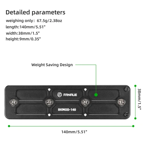 FANAUE Keymod Arca-Swiss Rail Adapter - RRS штатив ласточкин хвост для стабильной съемки
