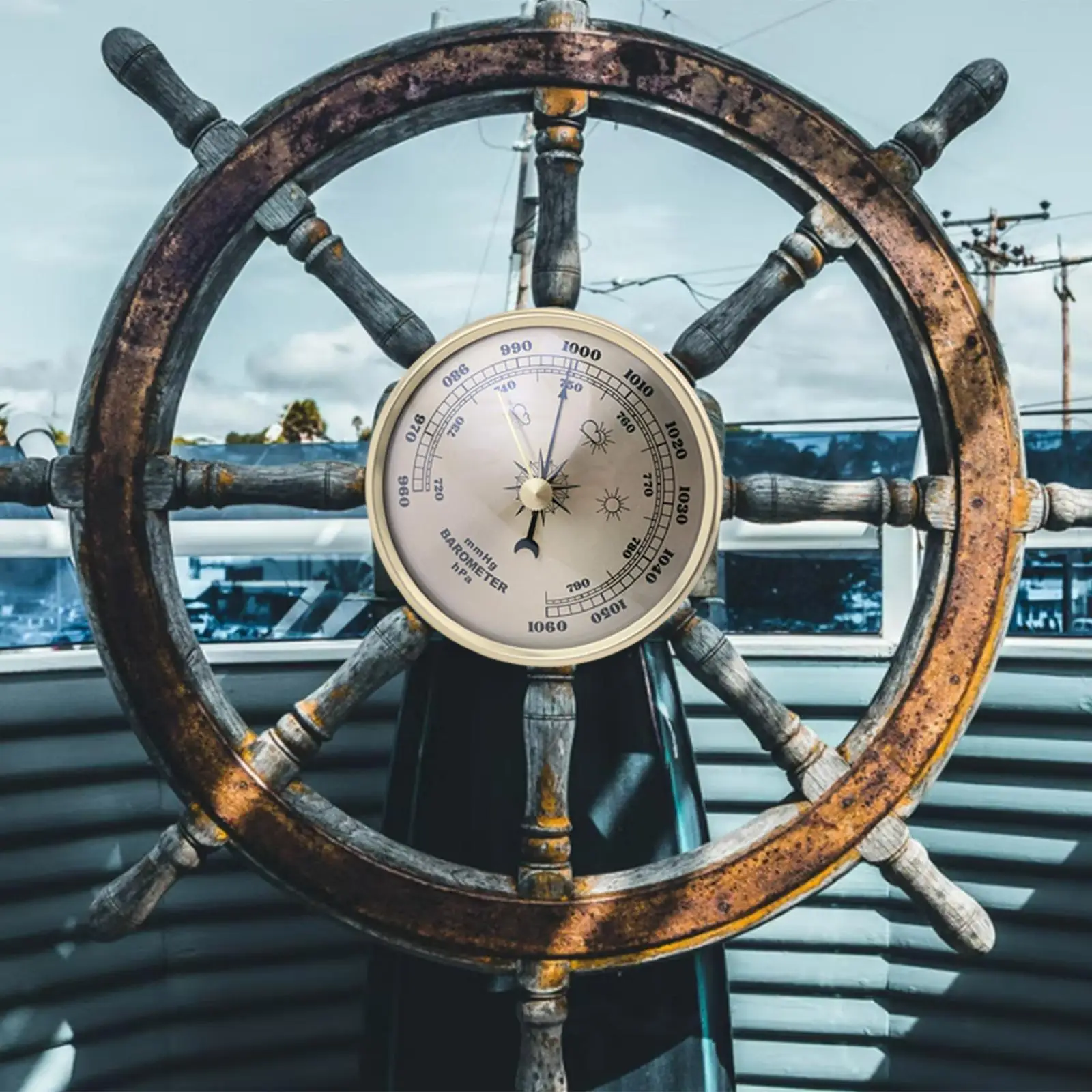 

Aneroid Barometer Portable Wall Hanging Round Dial Pressure Gauge Weather