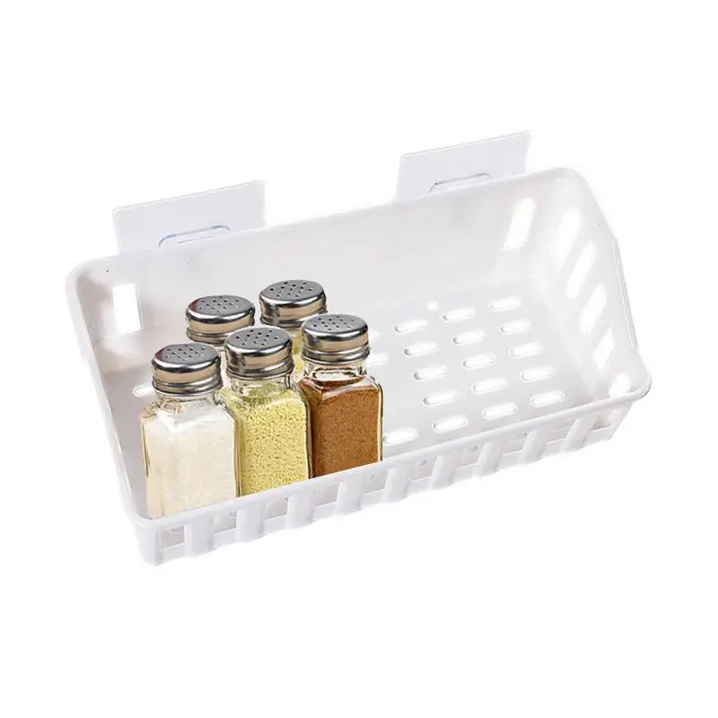 

Bathroom Basket Adhesive Wall Mounted Multi Purpose Storage Drainer Shelf Rack Sundries Storage Case Bathroom Accessories