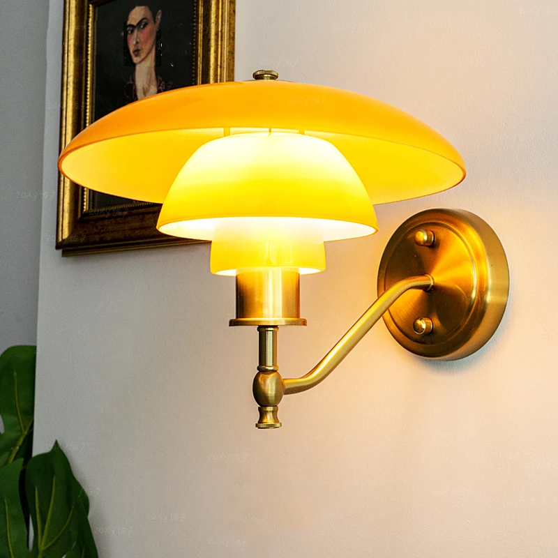 

Danish Designer Glass Wall Lamp E27 Led PH 3/2 Modern Home Decor Bedroom Bedside Living Room Study Aisle Sconces Light Fixtures