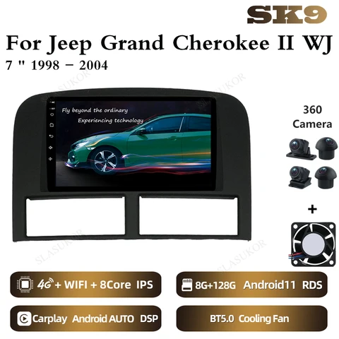 7-дюймовый комплект для Jeep Grand Cherokee II WJ 1998-2004 Android автомобильный радиоприемник мультимедийный видеоплеер аудио стерео плеер навигация