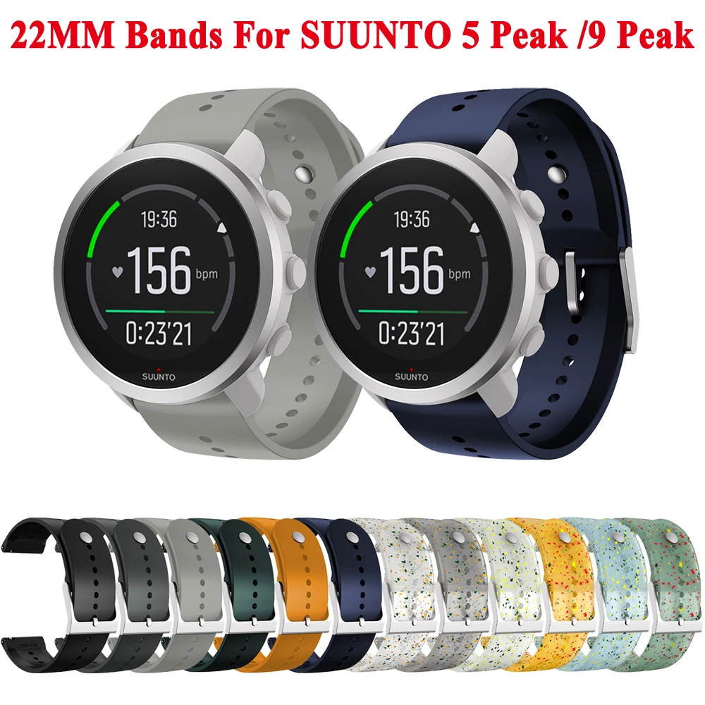 

Original 22mm Silicone Strap For Suunto 9 Peak Sport Smart Watch Breathable For Suunto 5 Peak Replacement Official Band Bracelet