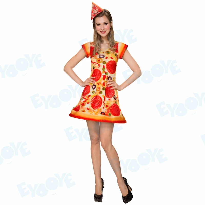 Cosplay Costume Hamburger Pizza Streaky Pork Halloween Christmas Dress Performance Carnival Party Outfit Parent-child Clothes images - 6