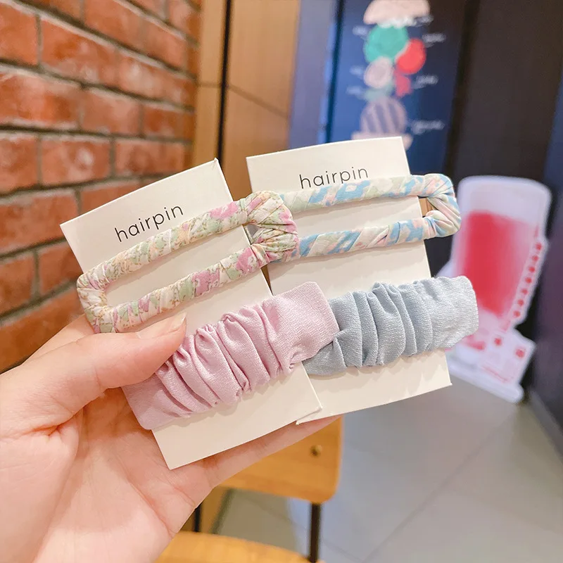 

Sweet Floral BB Clip Japanese and Korean Partysu Pleated Barrettes Fashion Trending Hairwear Side Clip