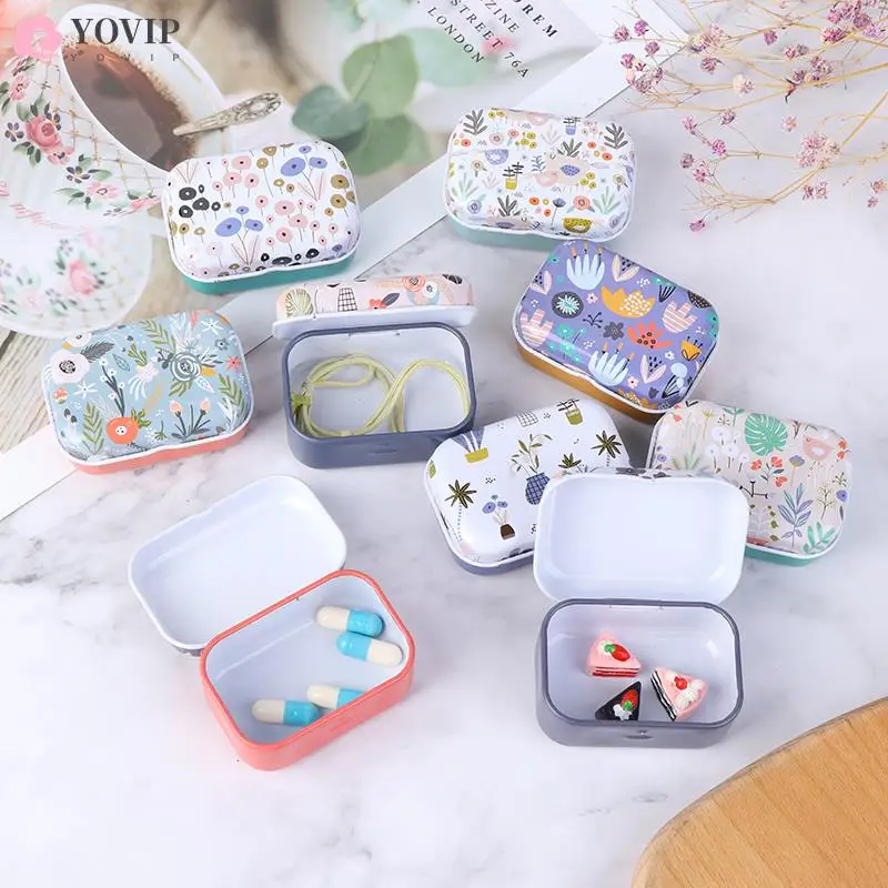 

1PCS Mini Tin Metal Box Sealed Jar Packing Boxes Jewelry Candy Box Small Storage Cans Coin Earrings Headphones Gift Box Random