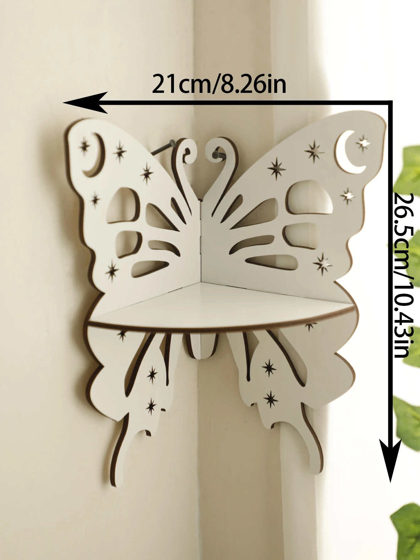 Угловая Полка С Кристаллами Лотоса Настенная Хрустальная Бабочками Белая