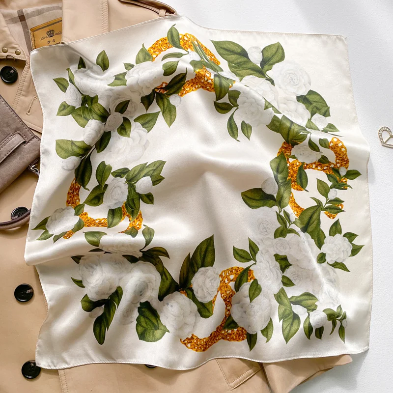 100% натуральный шелк квадратные шарфы Женская бандана высококачественный