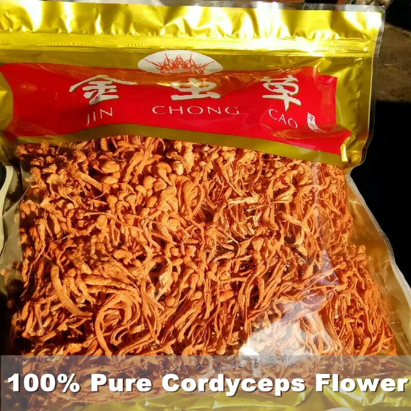 

1000g Chinese Organic Wild Cordyceps Flower Sinensis Flower High Quality Pure Cao Hua For Improve immunity Birthday Gifts