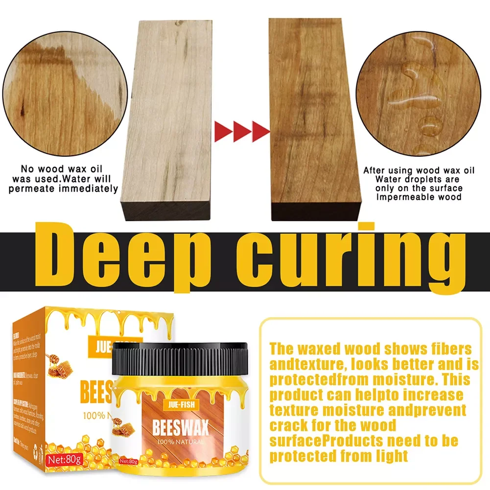 

Natural Seasoning Beeswax Wood Furniture Flooring Polish Bee Wax Tables Chairs Household Cleaning Accessory