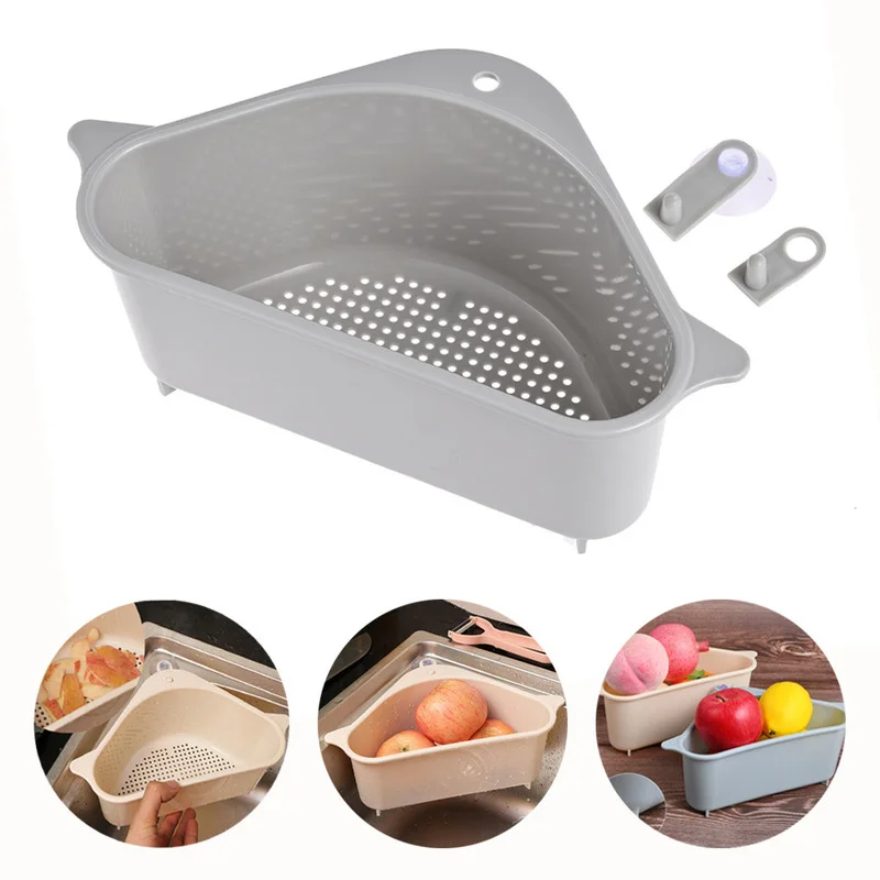 

Sink Strainer Drain Fruit Vegetable Drainer Basket Suction Cup Sponge Rack Storage Kitchen Tools Sink Filter Shelf