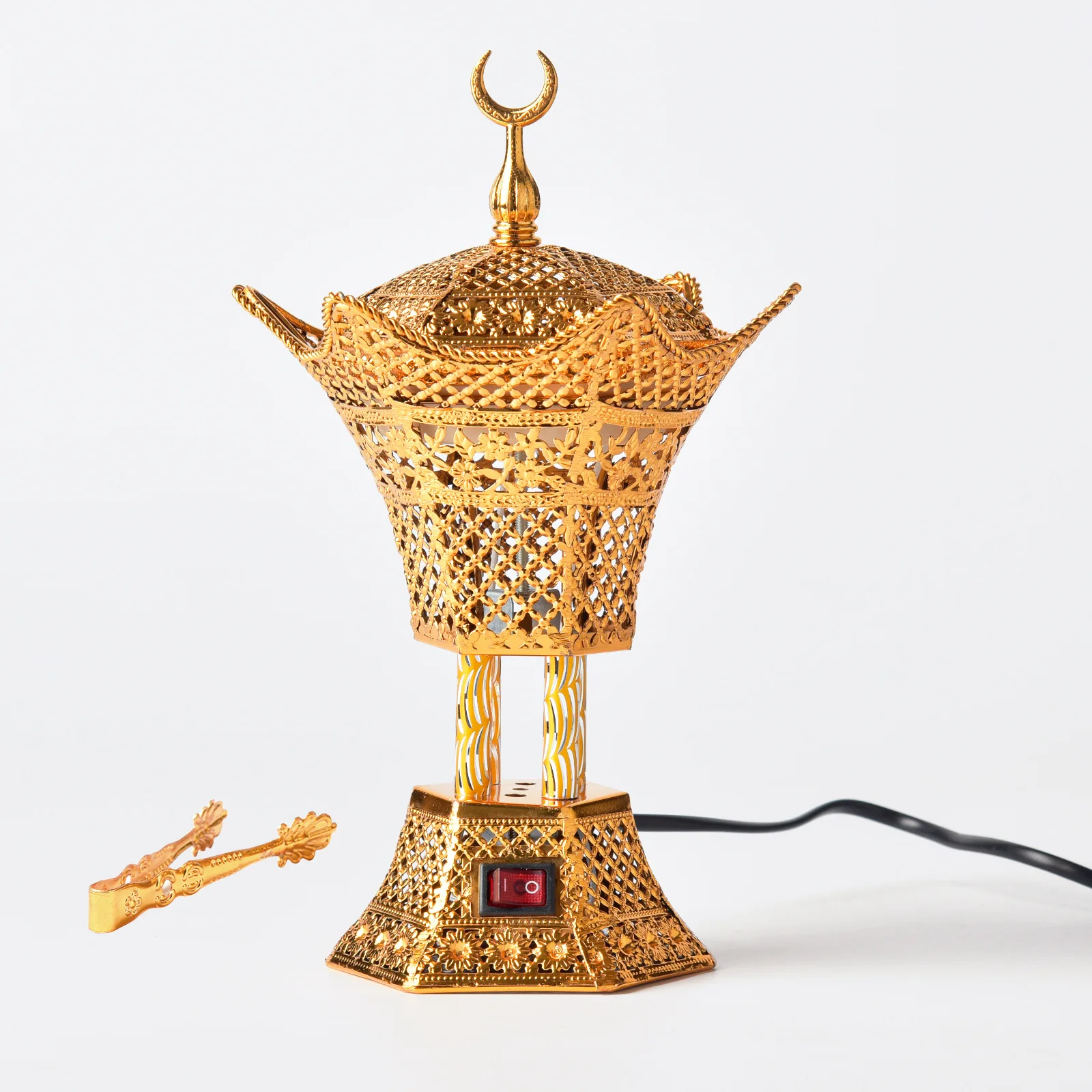 

Arabic Electric Incense Burner Charger Aromatherapy Portable Plug in Arab Censers Middle East Metal Sandalwood Burners for Home