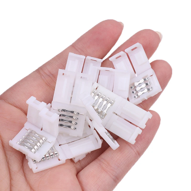 

10Pcs RGBW LED Connector 2/3/4/5/6pin 8/10/12mm Free Soldering Connector For 5050 3528 LED Single Color RGB RGBWW Strip Light