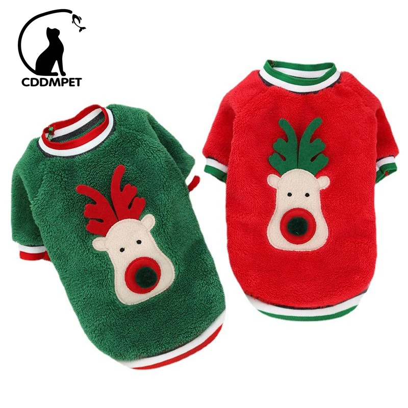 

Christmas Dog Vest Coral Fleece Winter Warm Dog Clothes for Small Dogs Puppy Cat Jacket French Bulldog Chihuahua Yorkie Costume