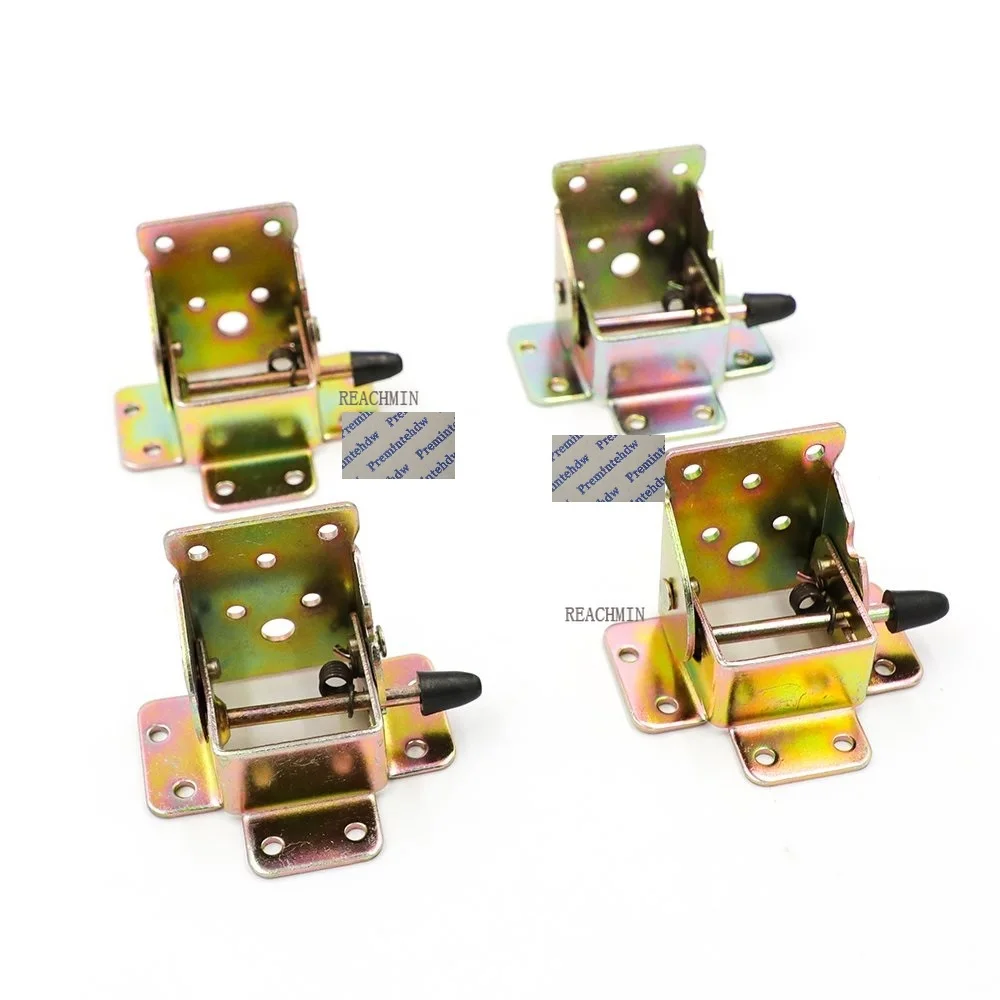 

4Pcs Steel Folding Hinge Bracket Lock Release Trigger Furniture RV Table Coffee Tea Bar Leg Hinges Hinges With Screws