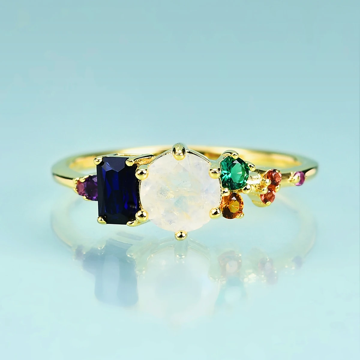 

Красота драгоценных камней 14 карат позолоченные кольца оригинальный дизайн искусственное серебряное кольцо Роскошные Изящные ювелирные изделия для женщин подарок для девушек