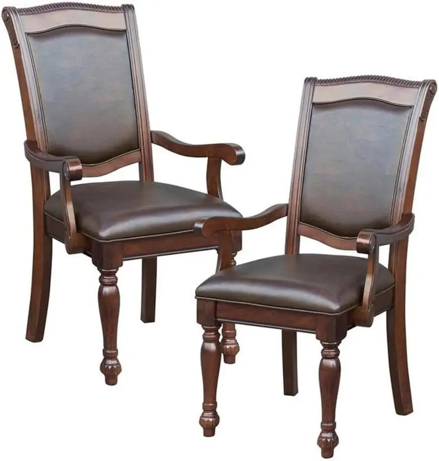 Деревянные кресла для столовой мягкое сиденье и спинка из искусственной кожи