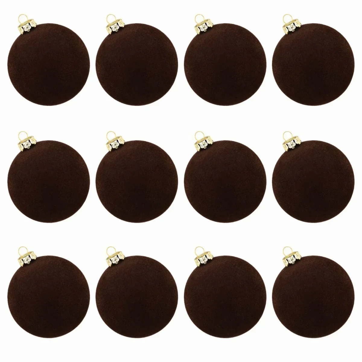 

Набор рождественских шаров 12 шт., бархатные, 6 см