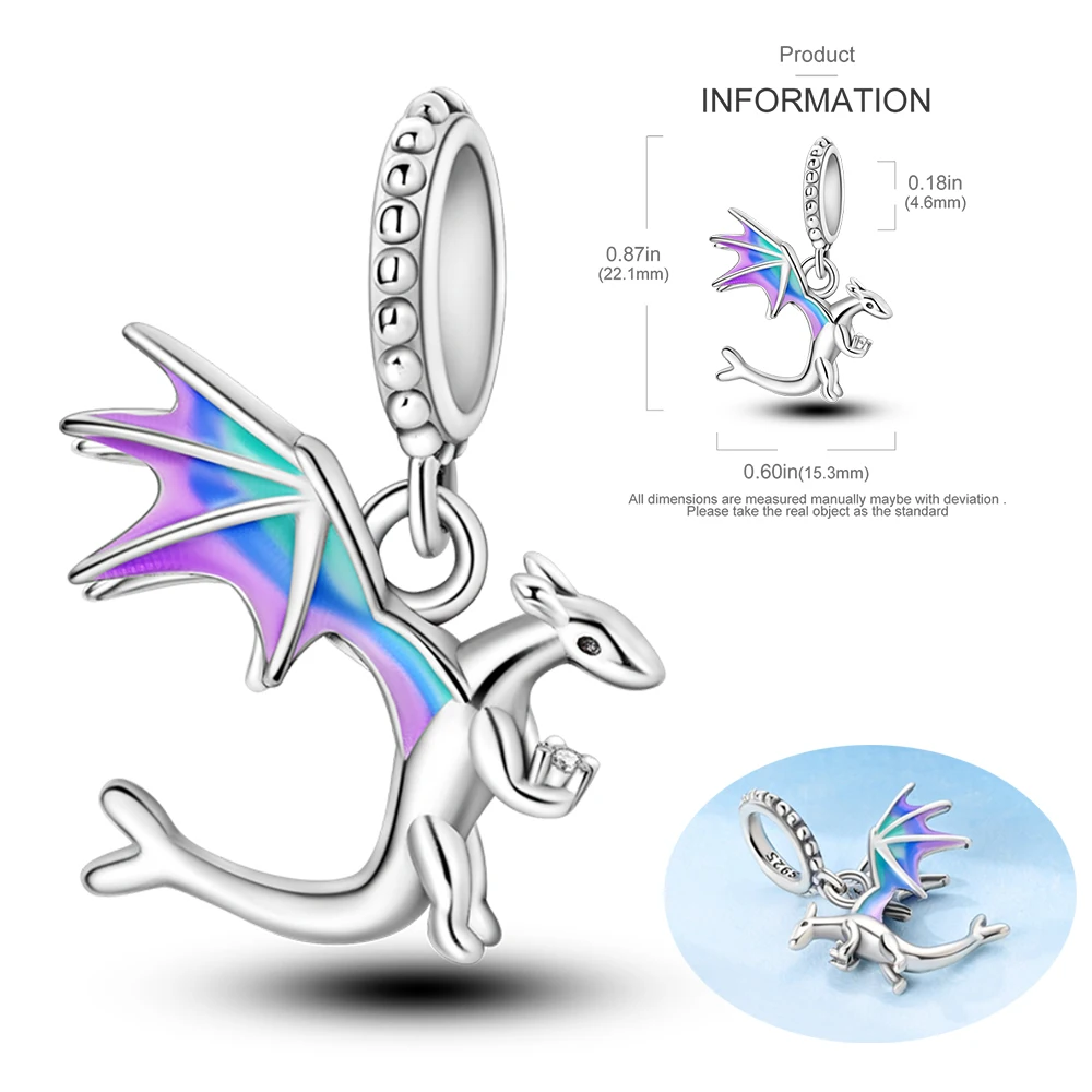 Мифическая серия стерлинговое серебро 925 пробы летающий дракон единорог бордина